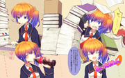 壁紙 POPバージョン そういえば○○さんって机にたくさん技術書がおいてありますけど、読んだことないですねっ？　あっ！もしかして貸出用ですか？